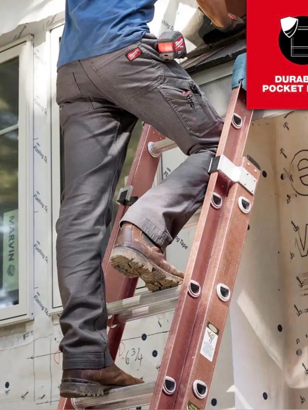 Milwaukee 29-32 (CustomTailored) Gray Cotton/Polyester Work Pants with 7 Pockets